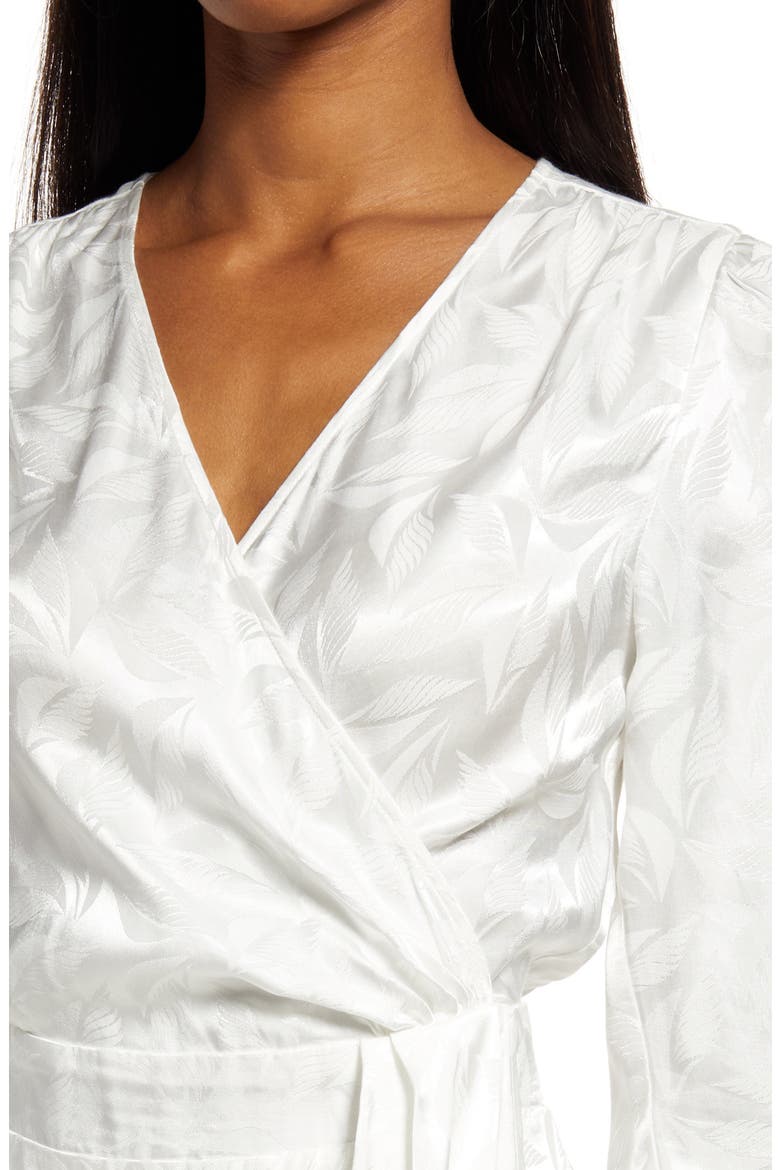 Nara Faux Wrap Long Sleeve Dress, Alternate, color, IVORY