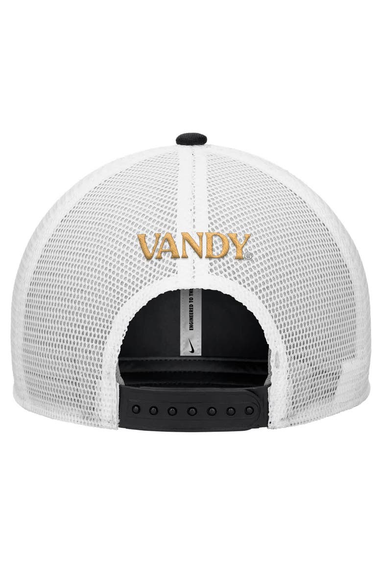 Men's Nike Black Vanderbilt Commodores Rise Trucker Dri-FIT Adjustable Hat, Alternate, color, Black