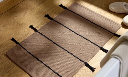 Parachute Tassel Organic Cotton Bath Mat In Brown