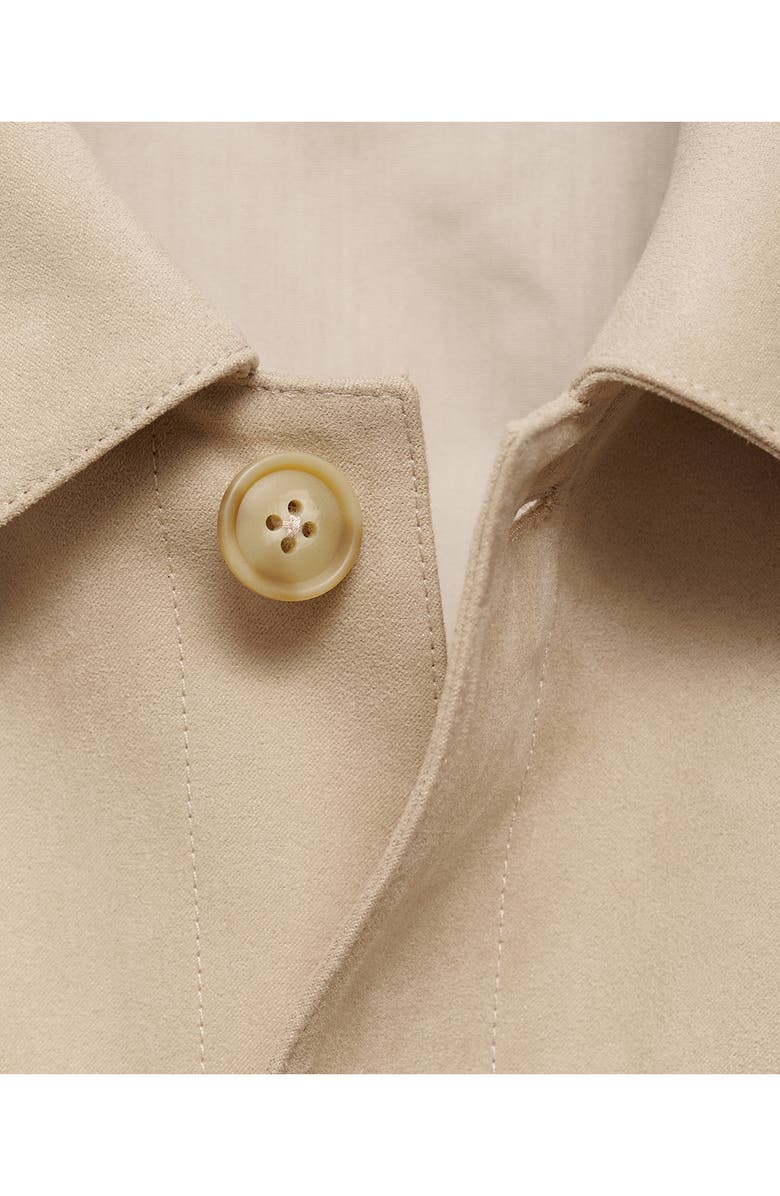 MANGO Suede Effect Trucker Jacket, Alternate, color, Beige