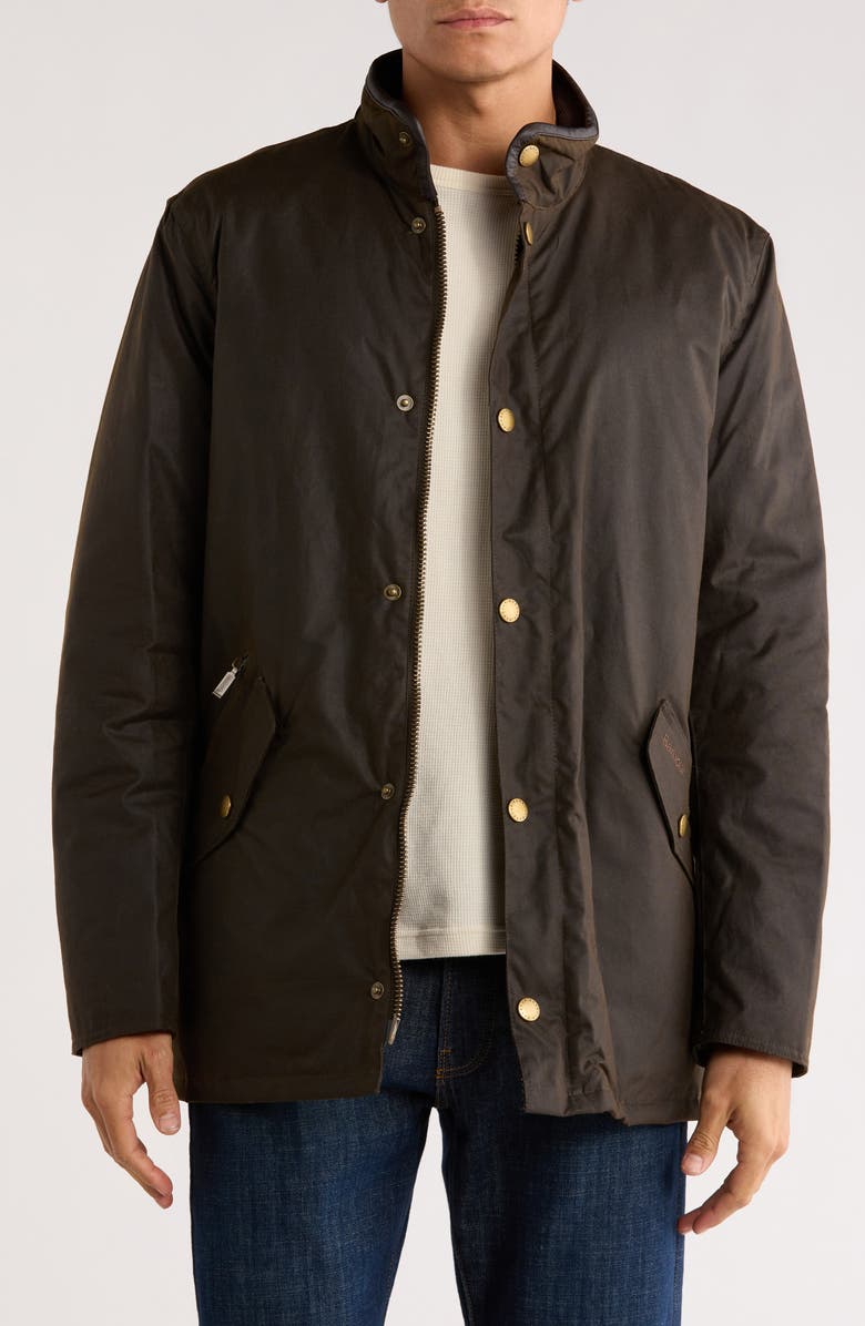 Barbour Prestbury Waxed Cotton Jacket, Main, color, 