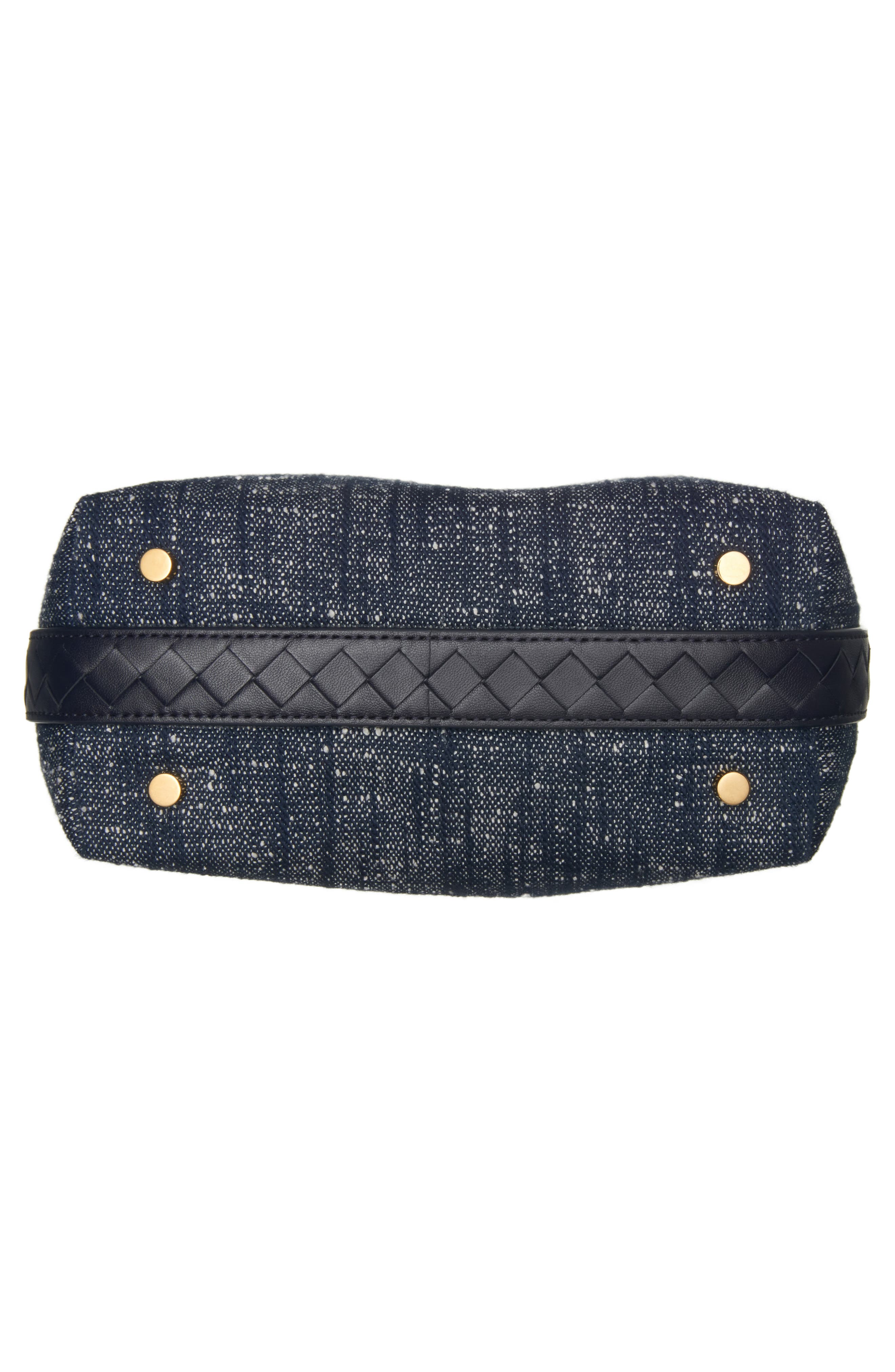 Bottega Veneta Mini Wallace Denim Bouclé Shoulder Bag, Alternate, color, Navy-Whit/ Spa/ Spa-Mb