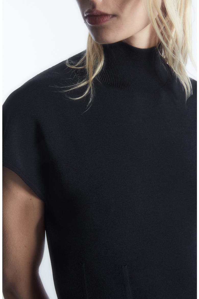 Mock Neck Corset Sweater Dress, Alternate, color, BLUE DARK