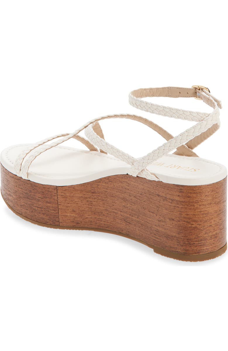 Stuart Weitzman Wovette Wedge Sandal, Alternate, color, Seashell/ Walnut