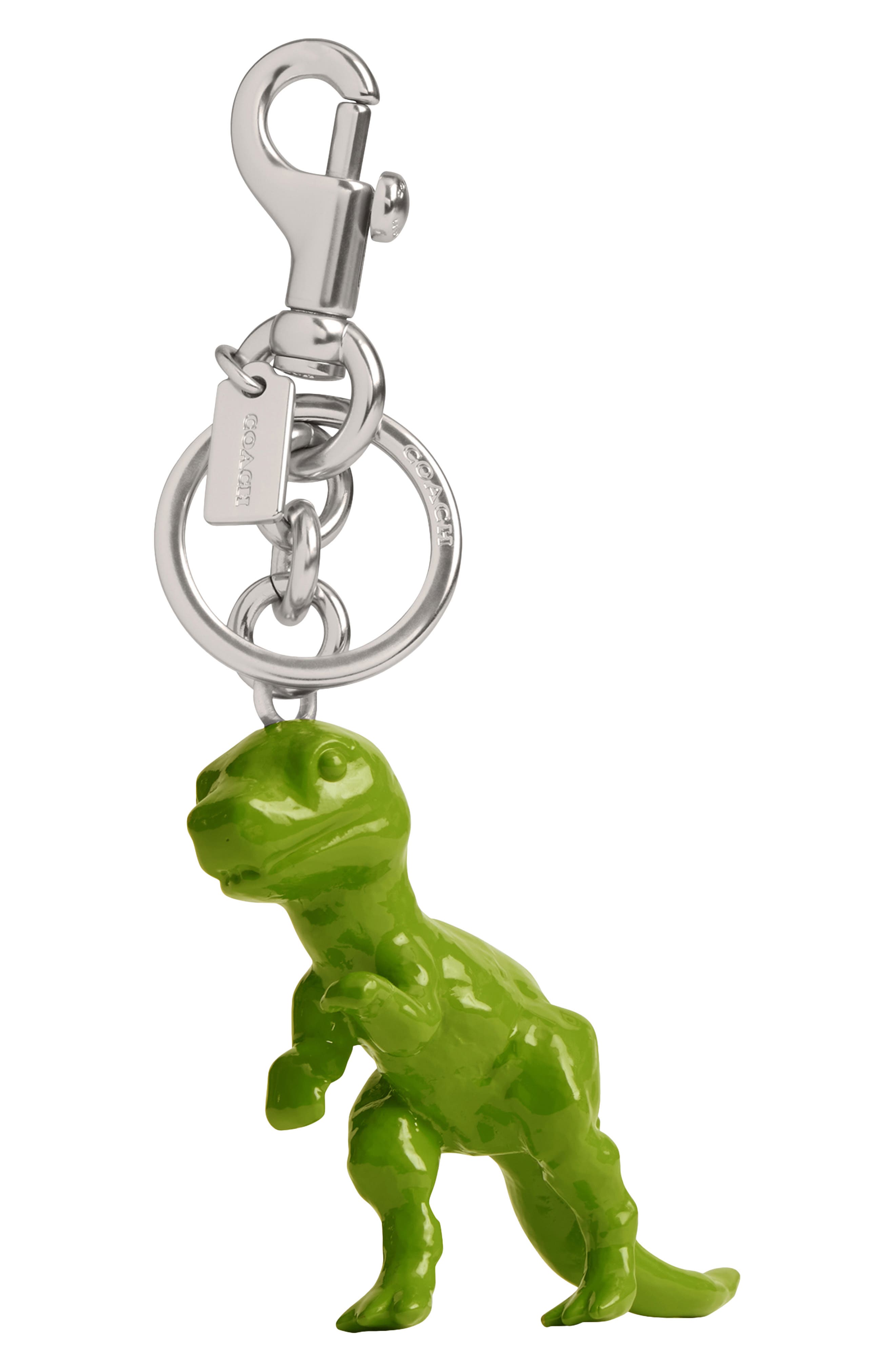 COACH T-Rex Bag Charm, Main, color, Green