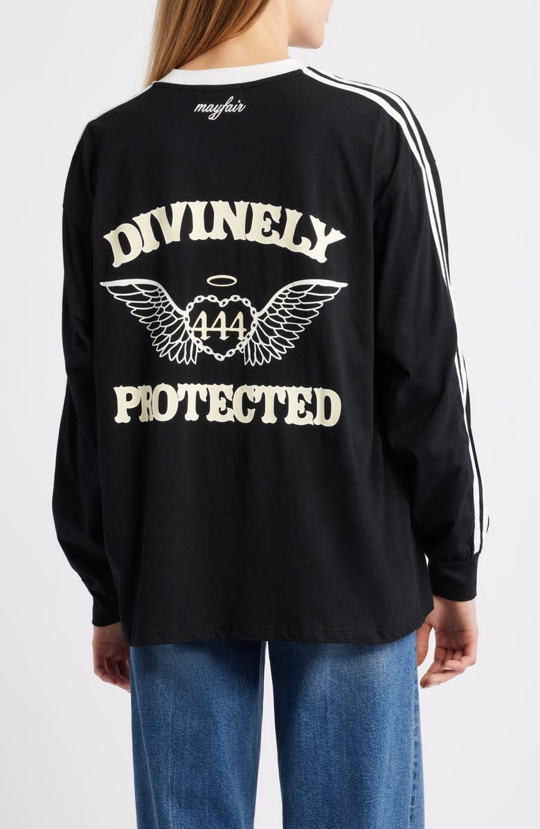 THE MAYFAIR GROUP Divinely Protected Long Sleeve Graphic T-Shirt, Alternate, color, Black