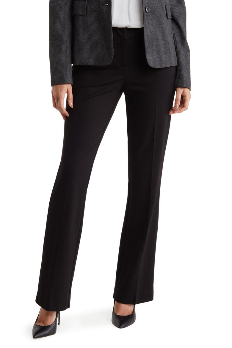Ari Straight Leg Ponte Pants, Main, color, BLACK