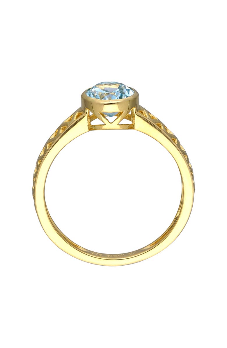 YS GEMS 18K Gold Plated Oval Blue Topaz Ring, Alternate, color,