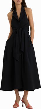 Reiss Tor Tie Waist Maxi Dress