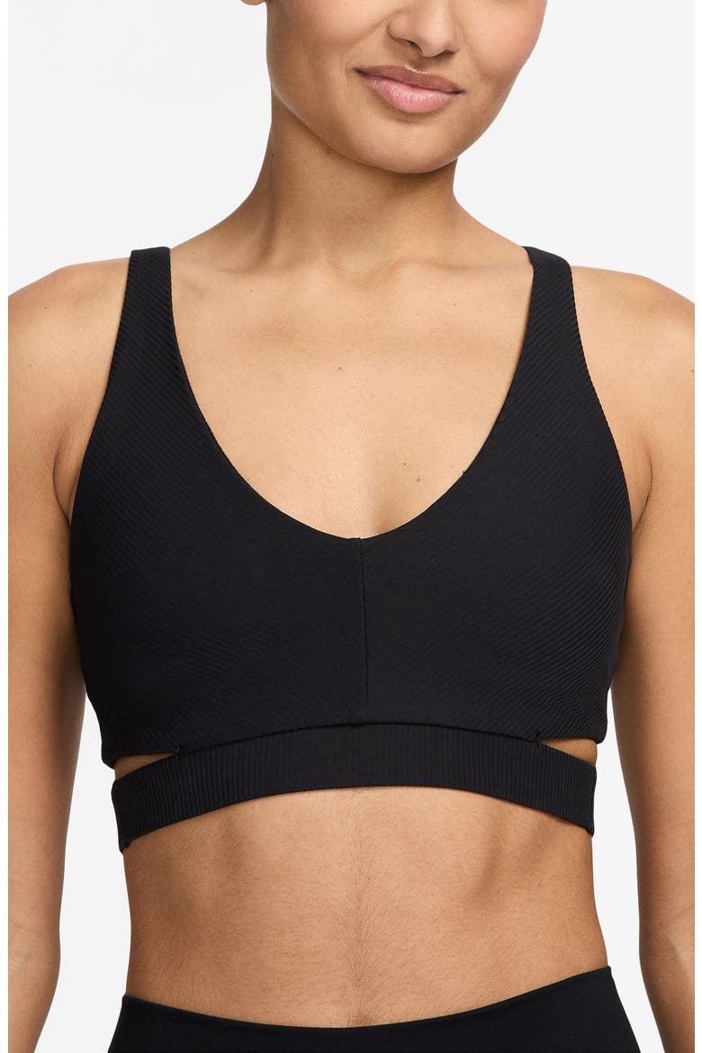 Zenvy Rib Light-Support Padded Sports Bra, Main, color, 010 BLACK/PCG3C