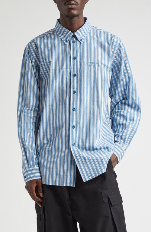 Story mfg. Office Stripe Organic Cotton Button-Down Shirt in Broadstairs Stripe 