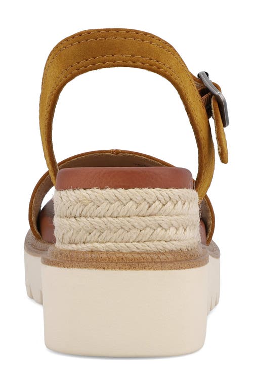 Shop Mia Ophida Ankle Strap Platform Wedge Sandal In Cognac