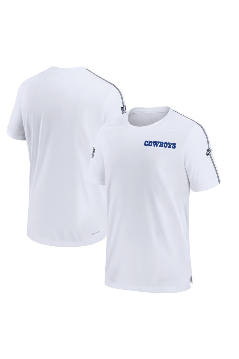 Men's Nike White Dallas Cowboys 2024 Sideline Coach UV Performance T-Shirt, Main, color, White