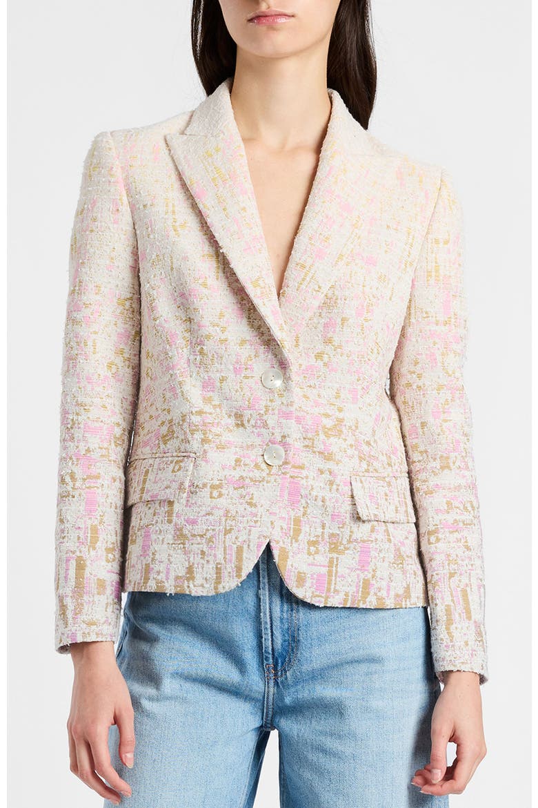 Jodie Jacket in Ombré Jacquard, Alternate, color, Pearl