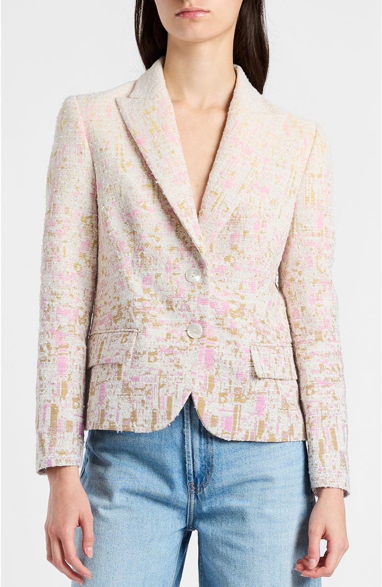 Santorelli Jodie Jacket in Ombré Jacquard, Alternate, color, Pearl