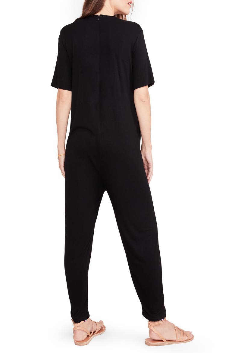 The Walkabout Maternity Jumpsuit, Alternate, color, BLACK