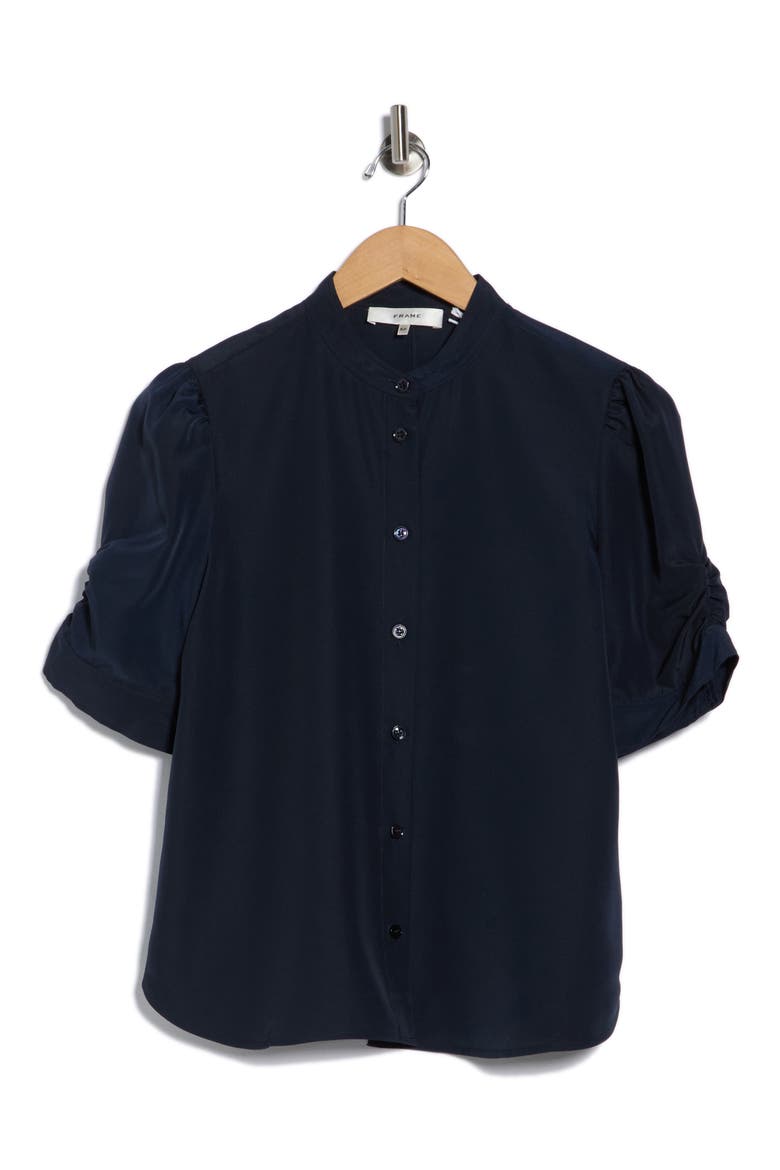 The Frankie Puff Sleeve Shirt, Alternate, color, NAVY