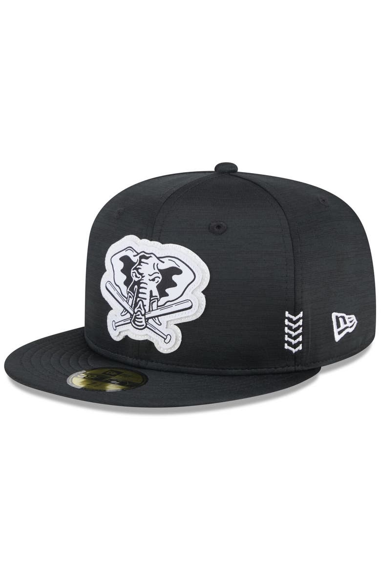 Men's New Era  Black Oakland Athletics 2024 Clubhouse 59FIFTY Fitted Hat, Alternate, color, Black