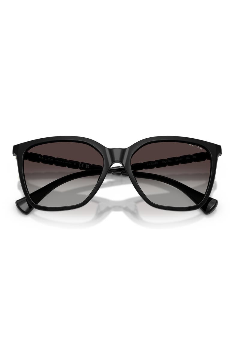 RA5328U 56mm Gradient Square Sunglasses, Alternate, color, SHINY BLACK / GREY GRADIENT