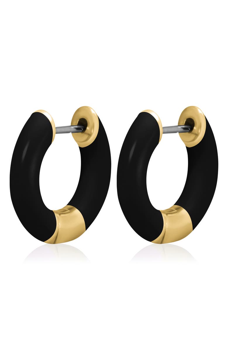 ES JEWELRY Tubular Enamel Hoop Earrings, Alternate, color,