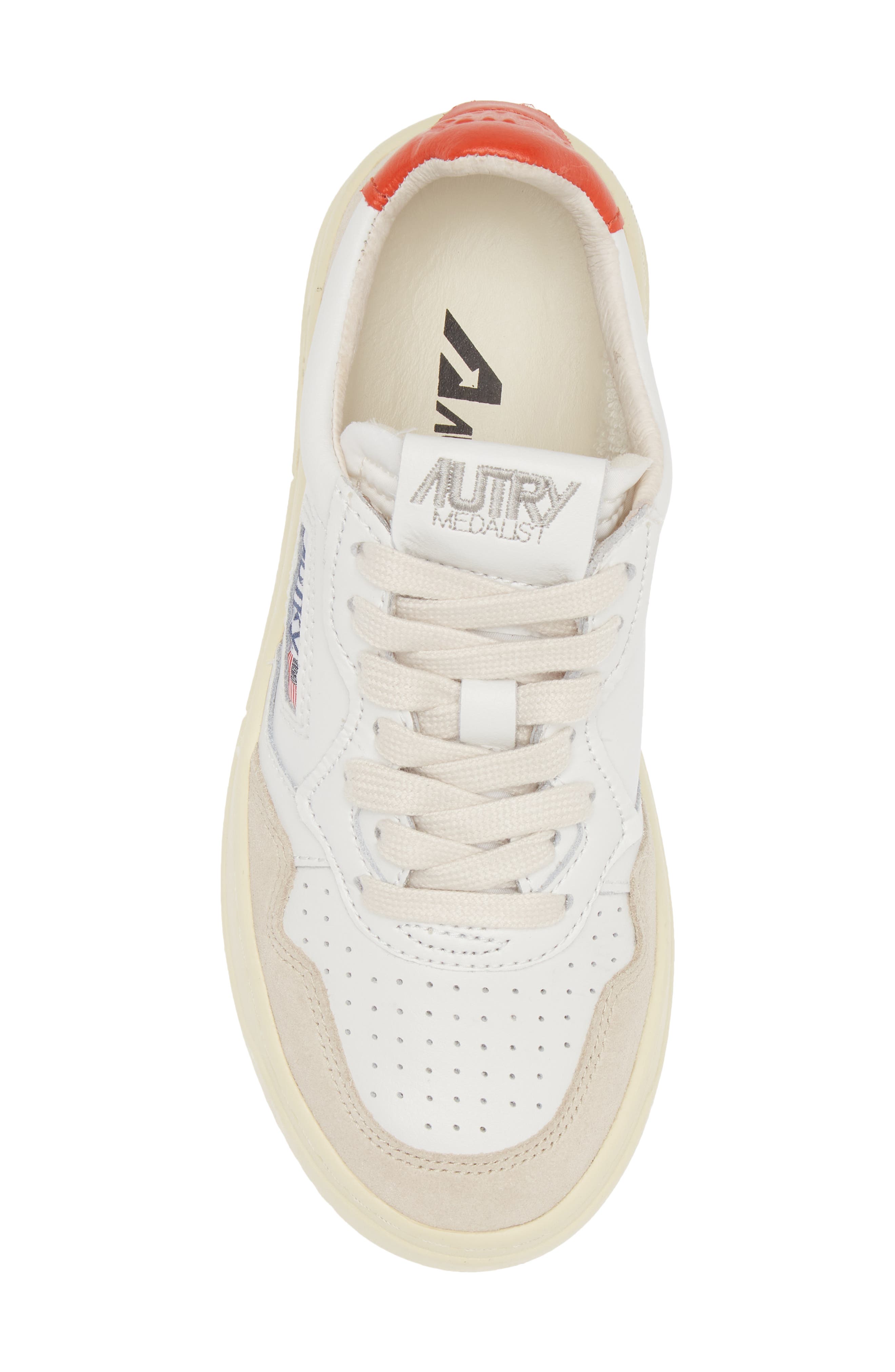 Medalist Low Sneaker, Alternate, color, WHITE/ ORANGE