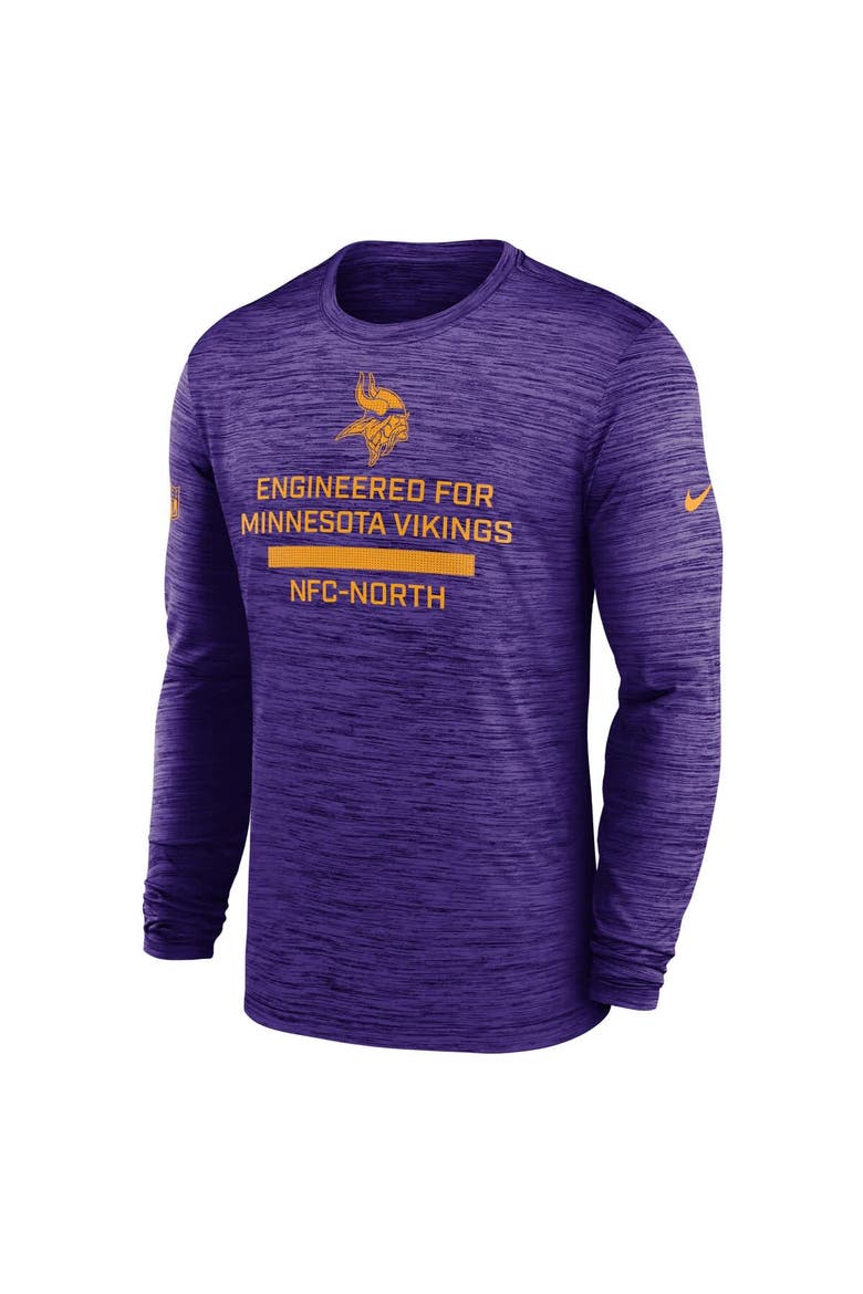 Men's Nike Purple Minnesota Vikings Sideline Velocity Performance Long Sleeve T-Shirt, Alternate, color, Purple