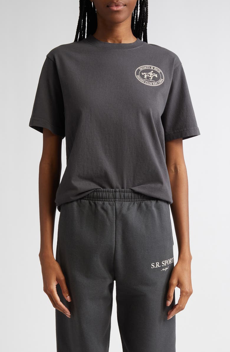 Sporty & Rich Riding Club Graphic T-Shirt, Main, color, 