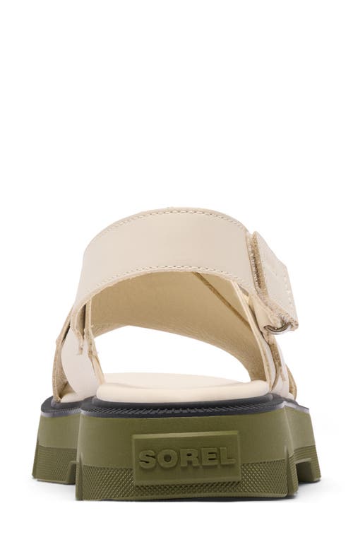 Sorel Rein Cb Crisscross Sandal In Chalk/utility Green