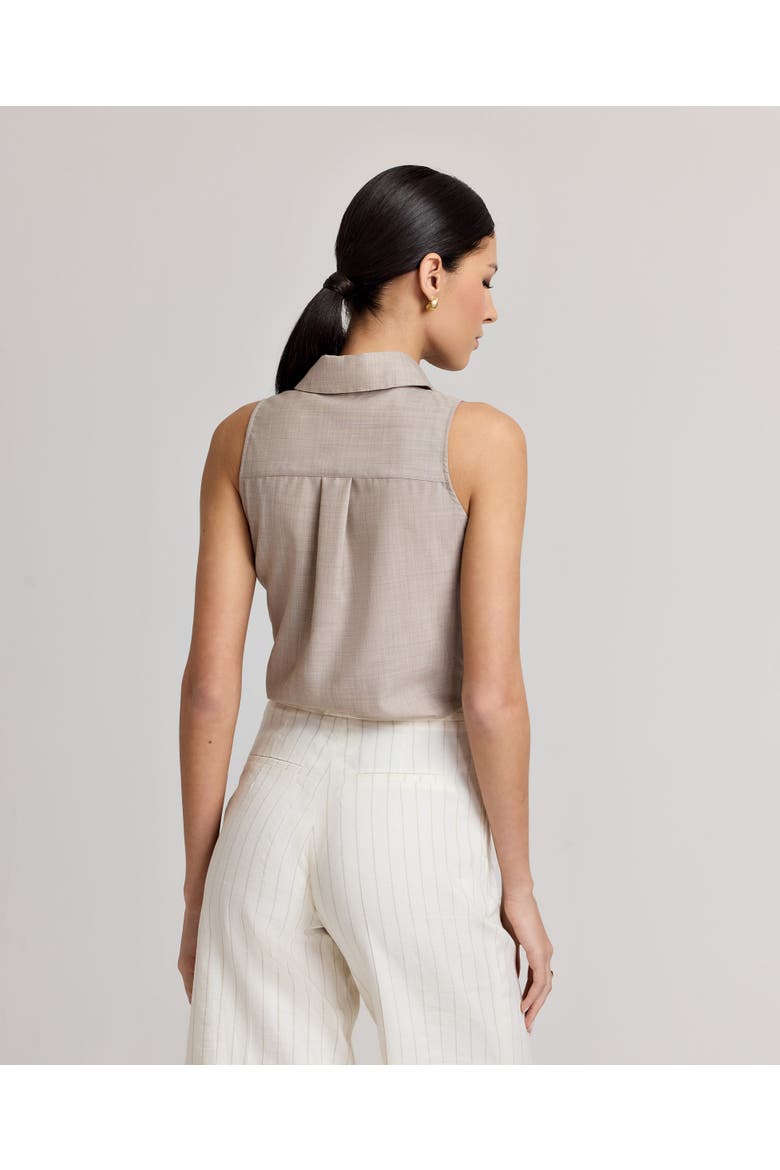 Diane Sleeveless Wool Shirt, Alternate, color, Taupe