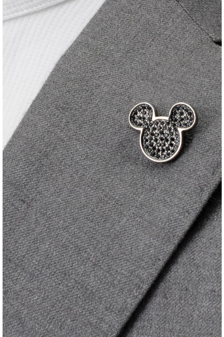 Crystal Mickey Mouse Lapel Pin, Alternate, color, BLACK