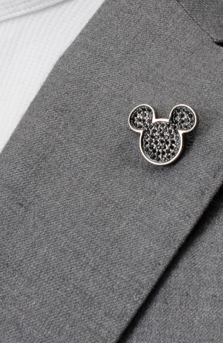 Cufflinks, Inc. Crystal Mickey Mouse Lapel Pin, Alternate, color, Black