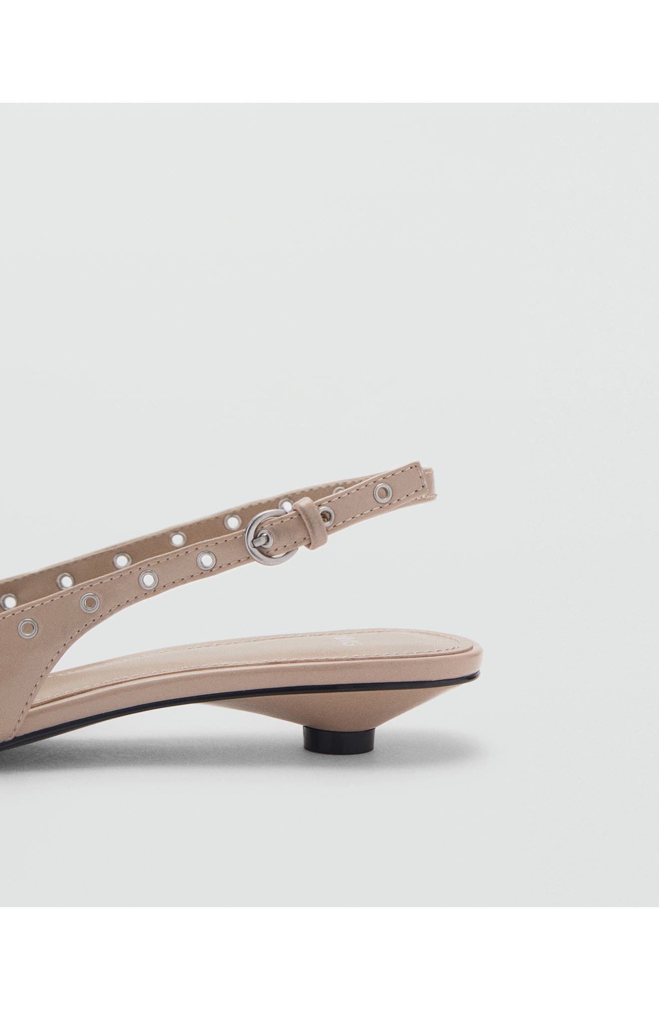 MANGO Grommet Pointed Toe Slingback Pump, Alternate, color, Ice Grey