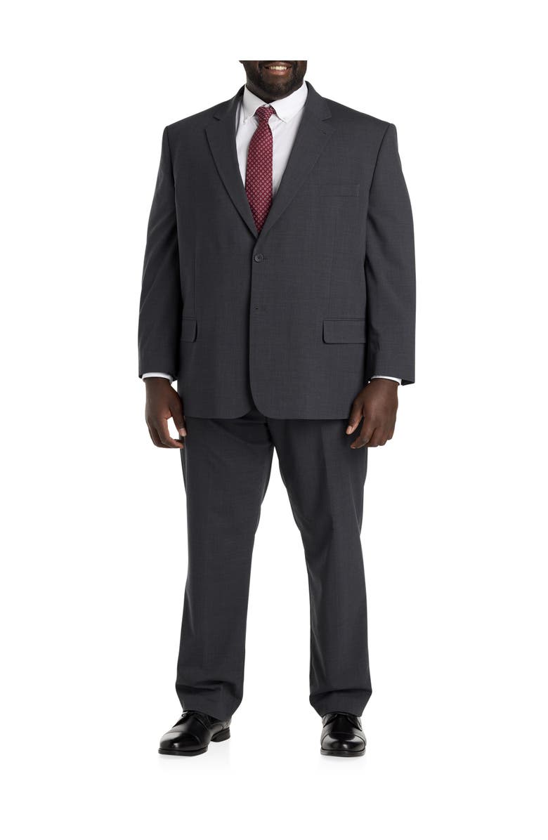 Oak Hill by DXL Big & Tall Perfect Fit Jacket-Relaxer Suit Jacket, Alternate, color, Charcoal