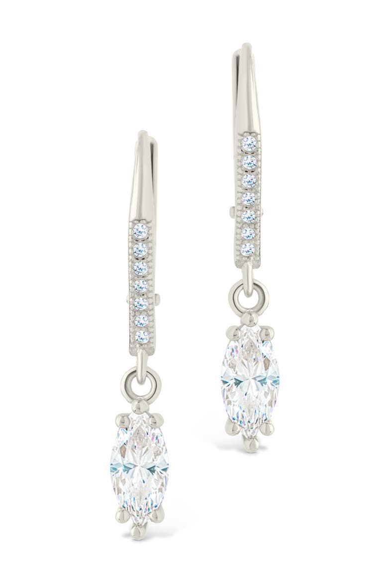 Allegra Cubic Zirconia Drop Earrings, Alternate, color, SILVER