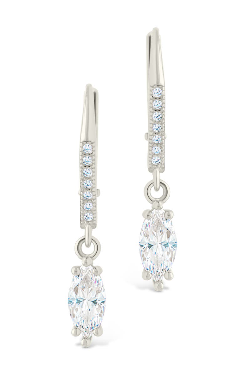 Sterling Forever Allegra Cubic Zirconia Drop Earrings, Alternate, color, Silver