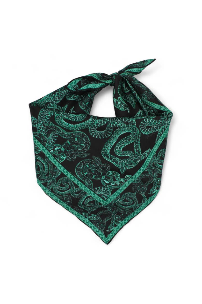 Silk Serpent Noir Scarf, Main, color, Forest Green