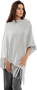 Monticelli Cashmere Pure Cashmere Poncho with Fringes