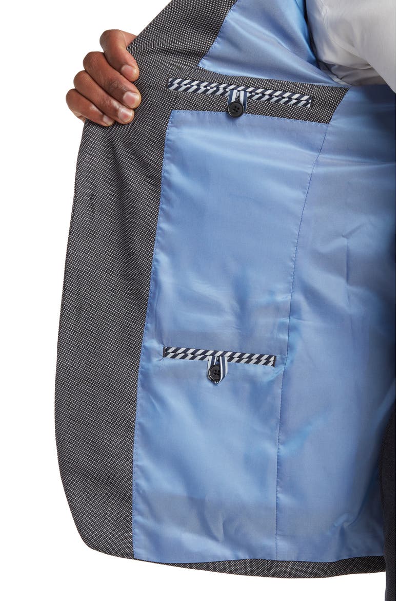 Charcoal Grey Birdseye Stretch Suit Jacket, Alternate, color, CHARCOAL GREY