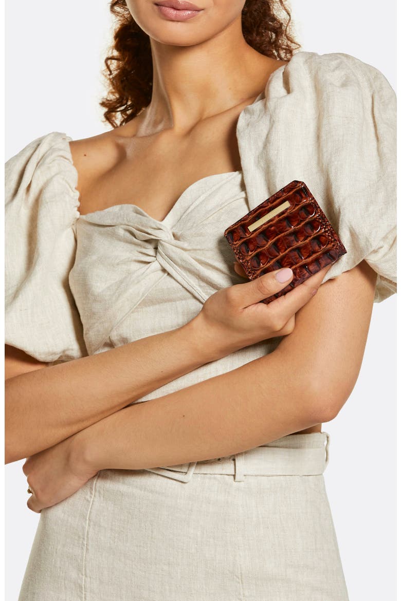 Jane Embossed Leather Bifold Wallet, Alternate, color, WATERFALL