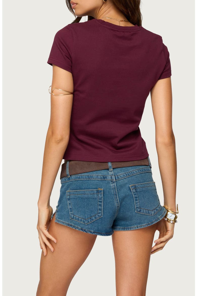 Natalie Stretch Cotton T-Shirt, Alternate, color, BURGUNDY