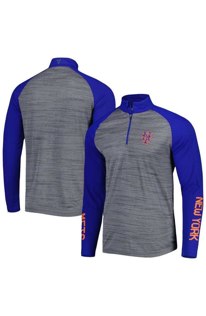 LEVELWEAR Men's Levelwear Heather Gray New York Mets Vandal Raglan Quarter-Zip Top, Alternate, color, Heather Gray