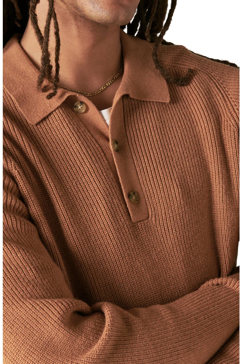 Cloud Soft Rib Cotton Blend Polo Sweater, Alternate, color, THRUSH