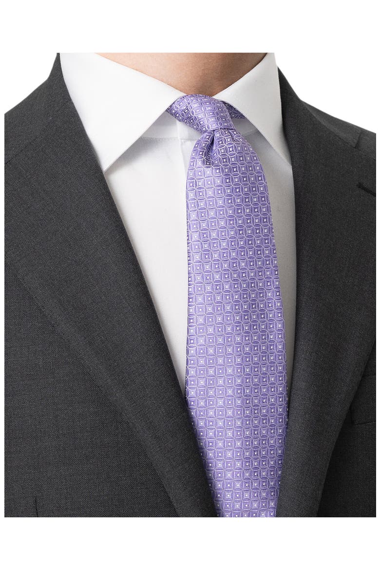 Geometric Silk Jacquard Tie, Alternate, color, MEDIUM PURPLE