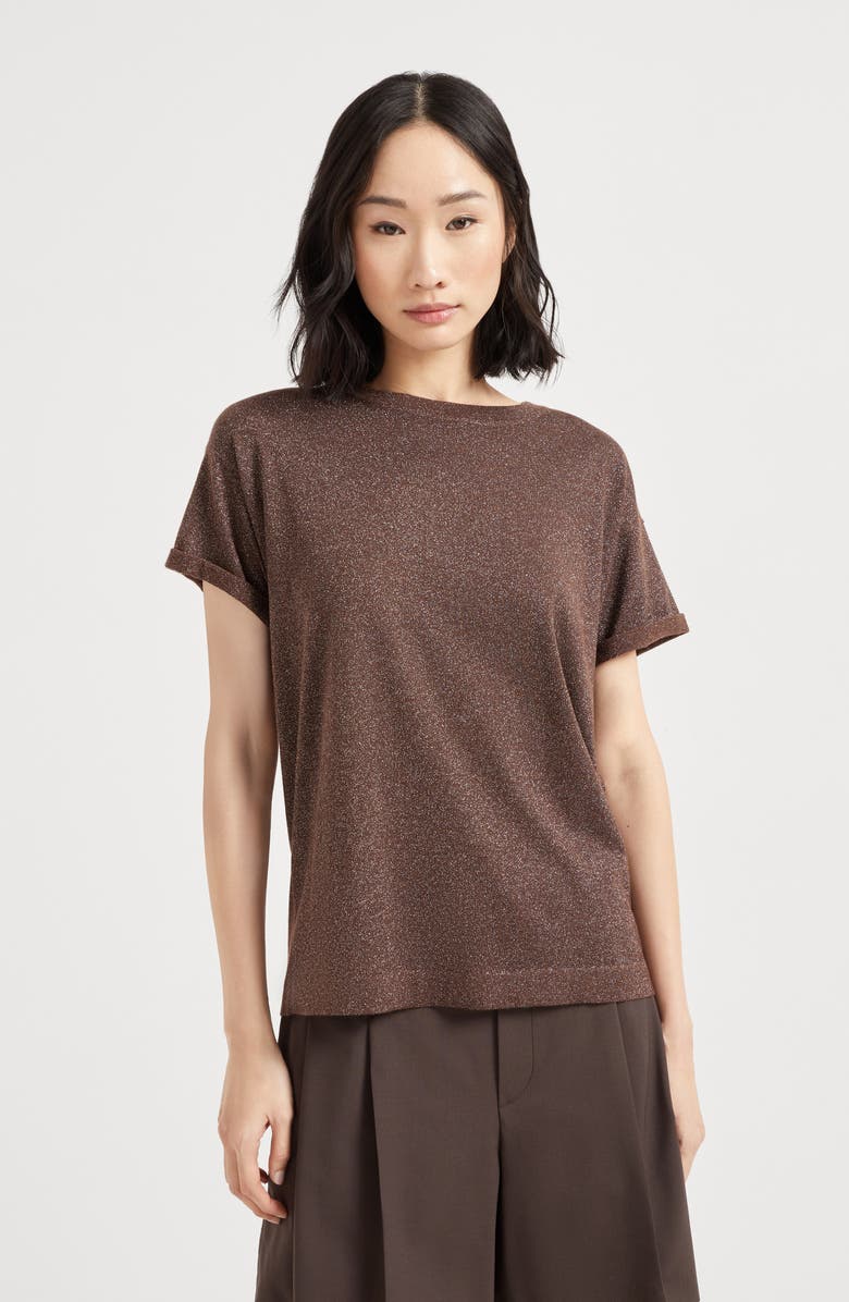 Brunello Cucinelli Cashmere and silk lightweight sweater, Alternate, color, Cocoa