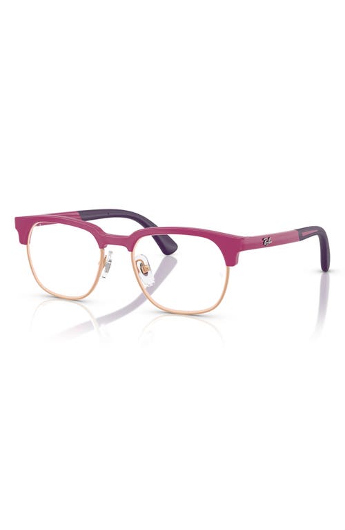 Ray Ban Ray-ban Kids' 48mm Square Optical Glasses In Rose Gold