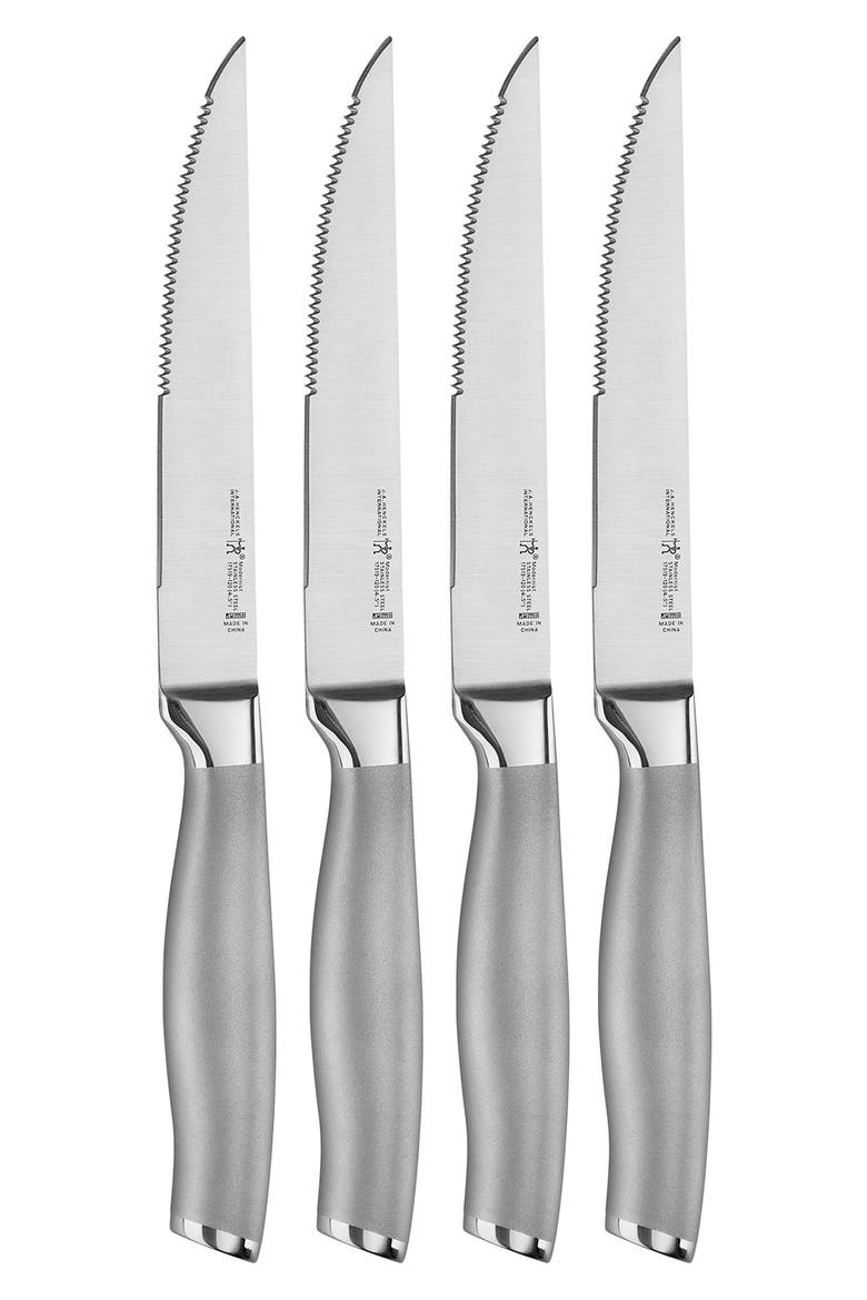 Modernis 4-Piece Steak Knife Set, Main, color, SILVER