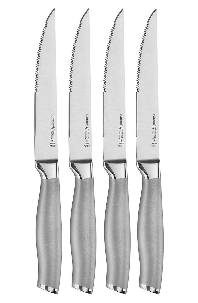 HENCKELS CUTLERY Modernis 4-Piece Steak Knife Set, Main, color, Silver