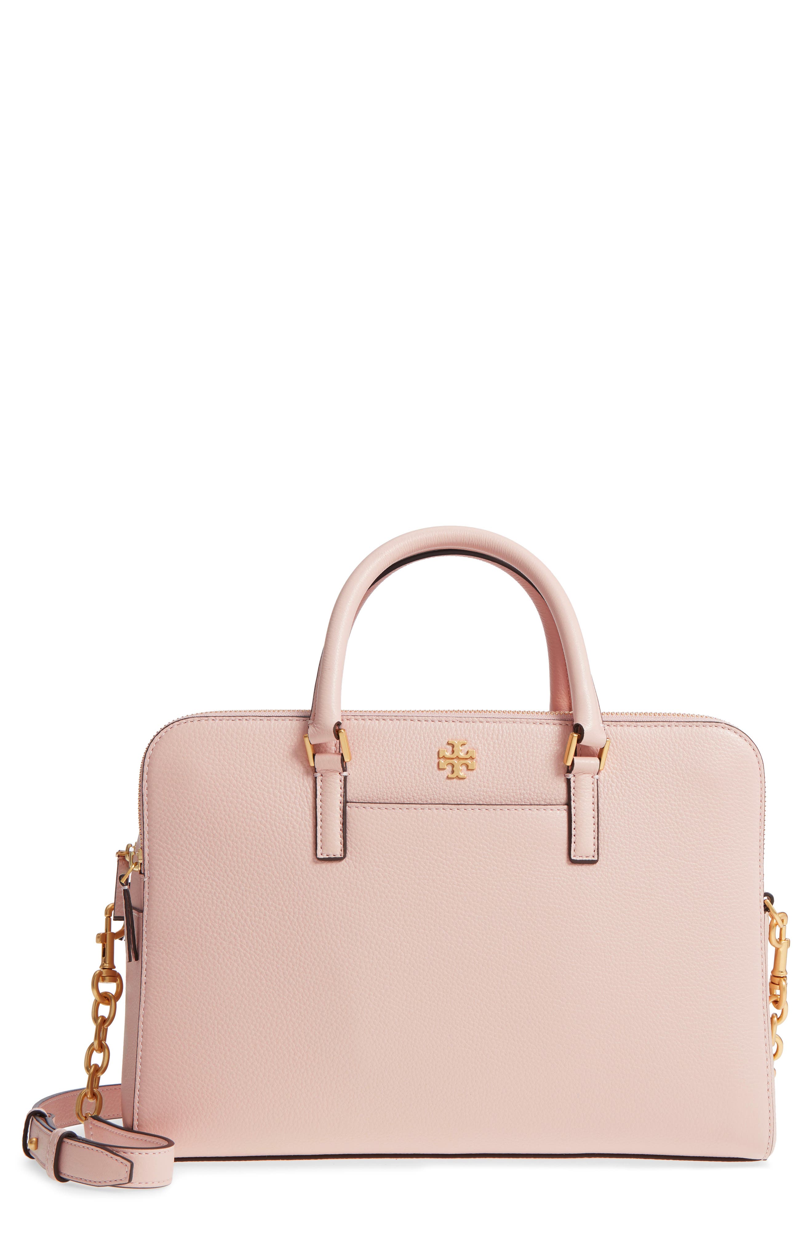 Tory Burch Georgia Double Zip Pebbled Leather Satchel (Women