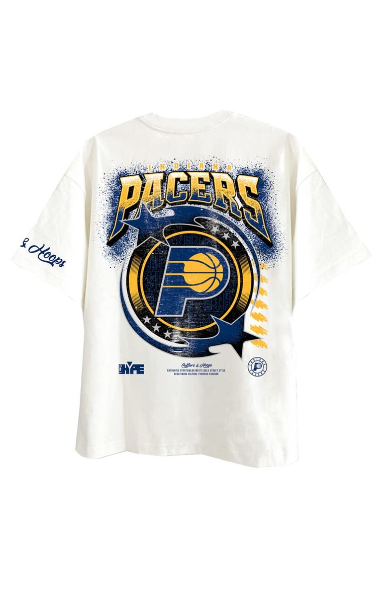 Men's Two Hype Off White Indiana Pacers Drip & Dime Collection Premium T-Shirt, Alternate, color, Cream