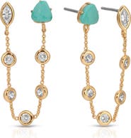 Ettika Double Piercing Drop Earrings